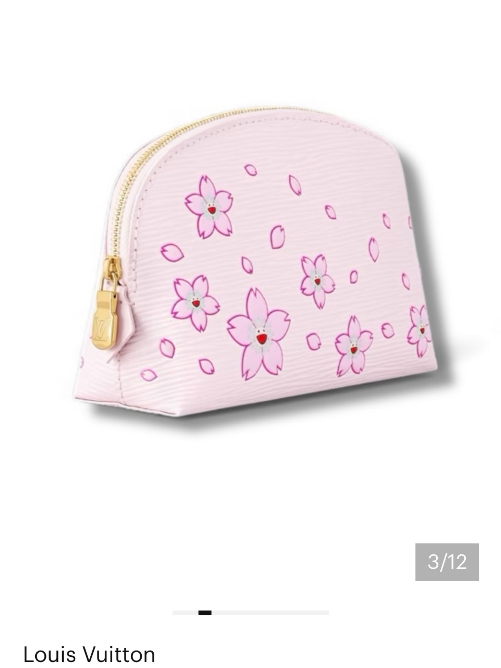 LV x MURAKAMI Epi-grained leather • Cosmetic Pouch Cherry Blossom• SACURA PINK - Picture 6 of 7